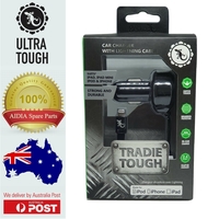 GECKO CAR CHARGER TRADIE TOUGH FITS IPHONE IPAD FIXED LIGHTNING CABLE (GG520022)