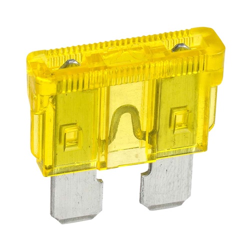 NARVA 20 AMP YELLOW STANDARD ATS BLADE FUSE (BLISTER PACK OF 5) (52820BL)