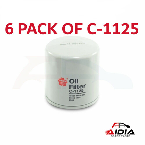 6 PACK SAKURA OIL FILTER RYCO REFERENCE Z386, WESFIL REFERENCE WZ386 (C-1125)